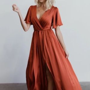 Baltic Born Rust Sicily Satin Maxi Dress